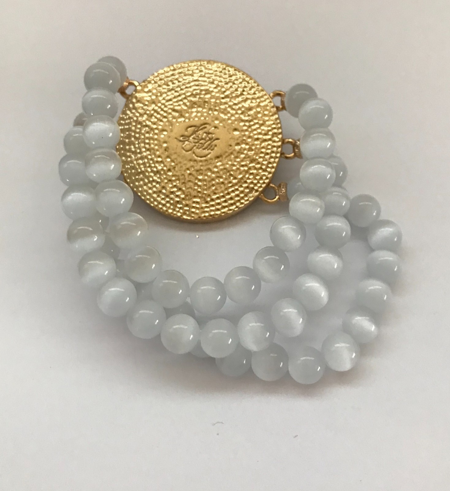 Kirks Folly Cameo Dream Angel Cat’s Eye Stone Stretch Beaded Bracelet