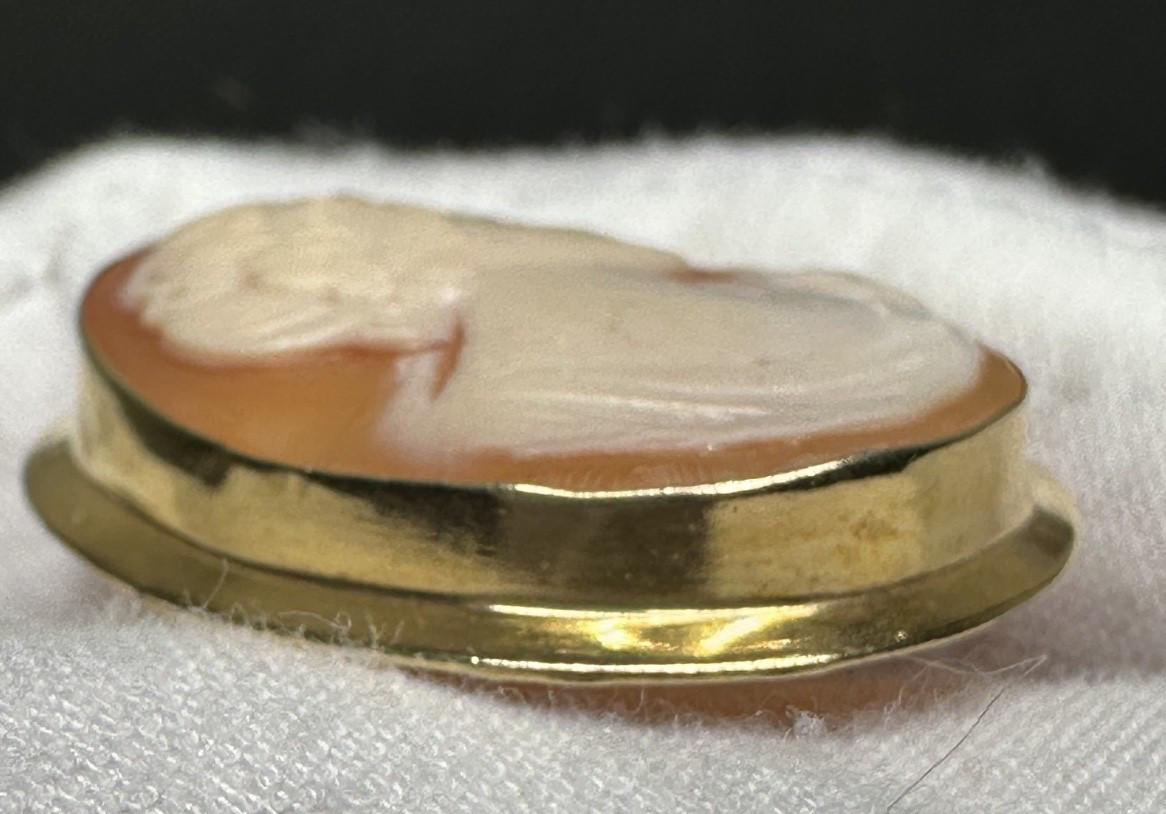 VINTAGE GOLD PLATED STERLING CAMEO CONVERTIBLE BROOCH PENDANT N751