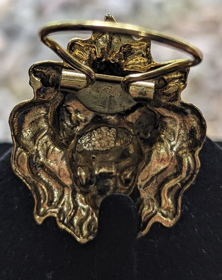 Brass Lion Pin Clip Lapel Pin Brooch or Other Post 1950
