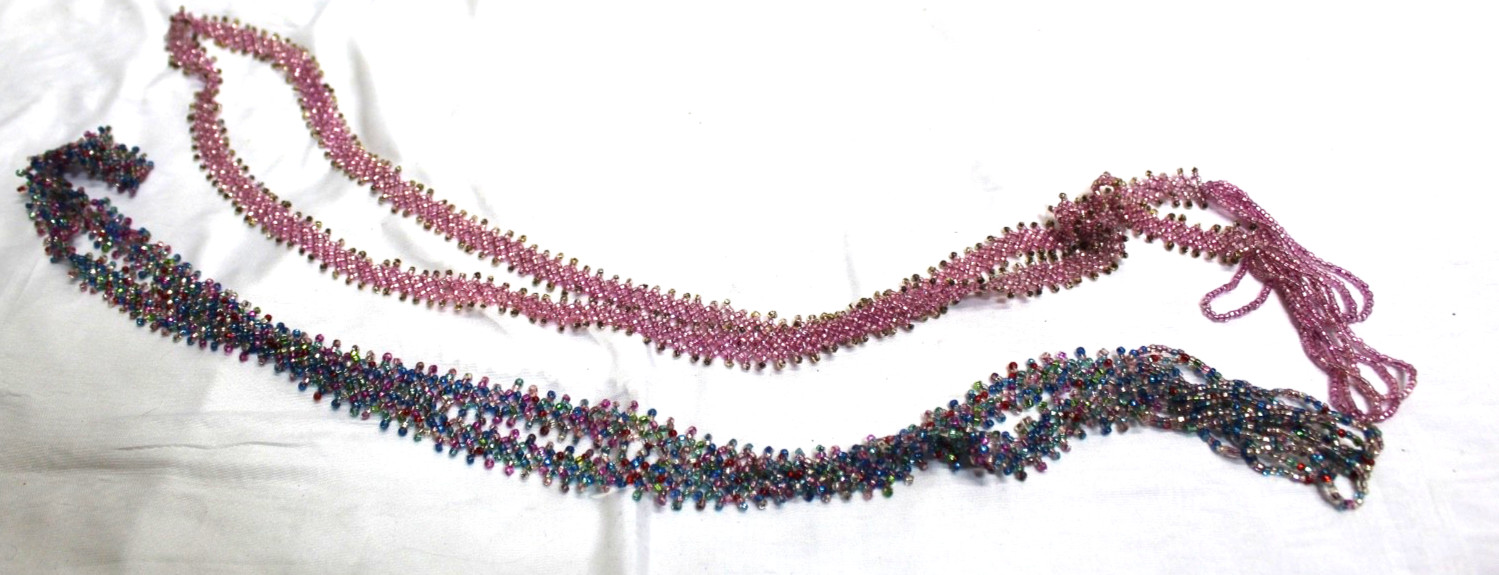 VINTAGE HANDMADE Seed Bead LONG 70’S 40″ L W Neckace
