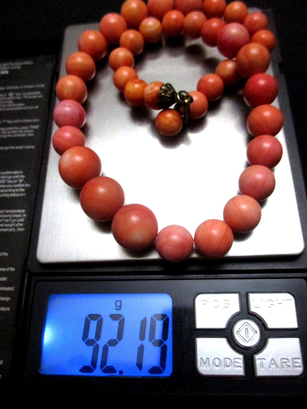 Vintage M0M0 Art Deco Authentic ☆ Undyed Untreated ☆ Necklace Coral ☆ Organic.