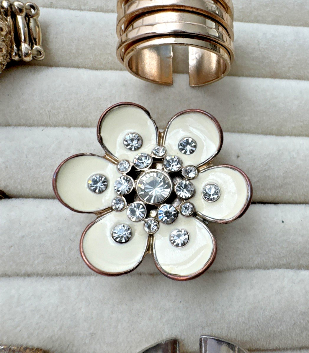 VTG-now Gold RINGS Jewelry Lot Chunky 90s 2000s Y2K boho owl snake flower glitzy