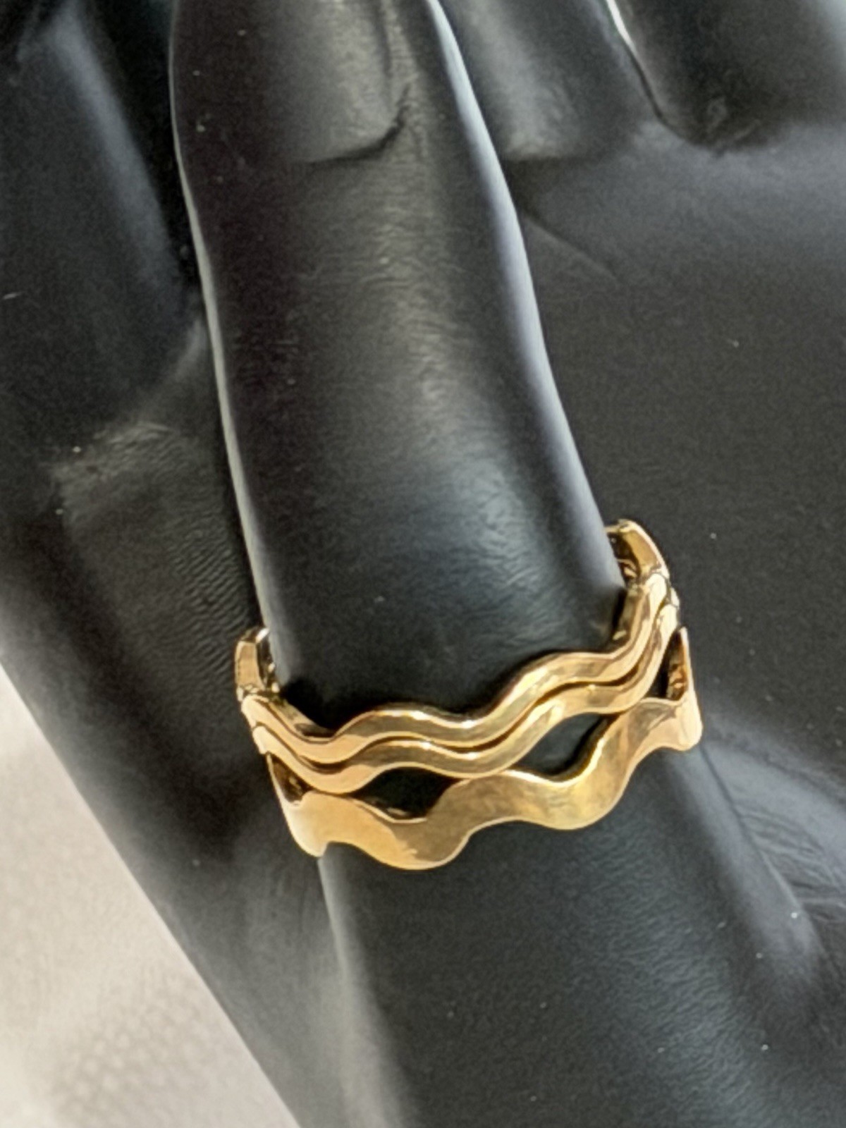1978 Avon FASHION WAVES RING Stackable Gold & Silver-Tone Set of 5 Size 9 VTG