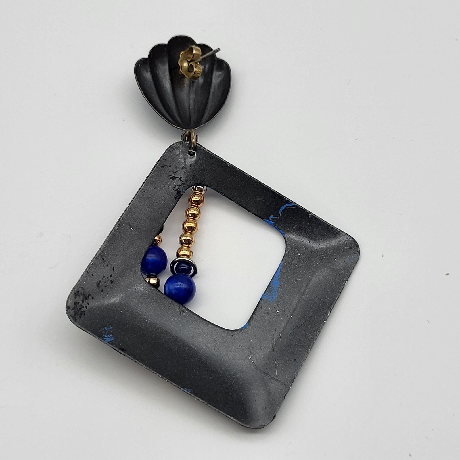 Amazing 80’s Bold enamel Geometric dangle earrings Festival Retro Flamboyant