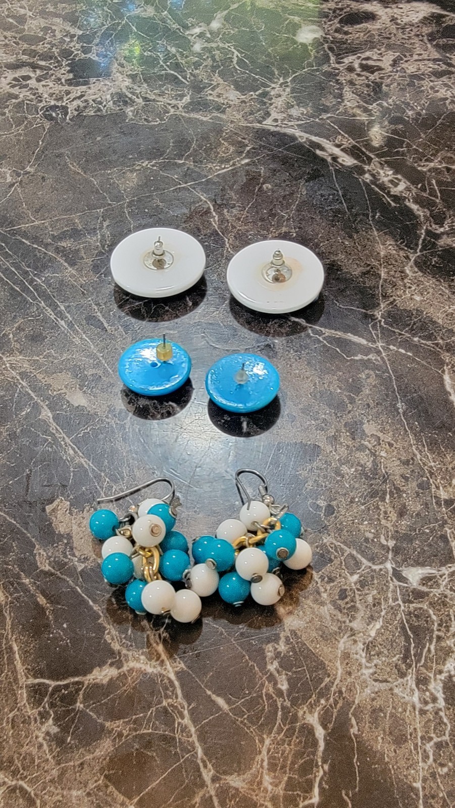 VTG 1980’s 1990’s Pierced Earrings Set Of 3 Multicolor
