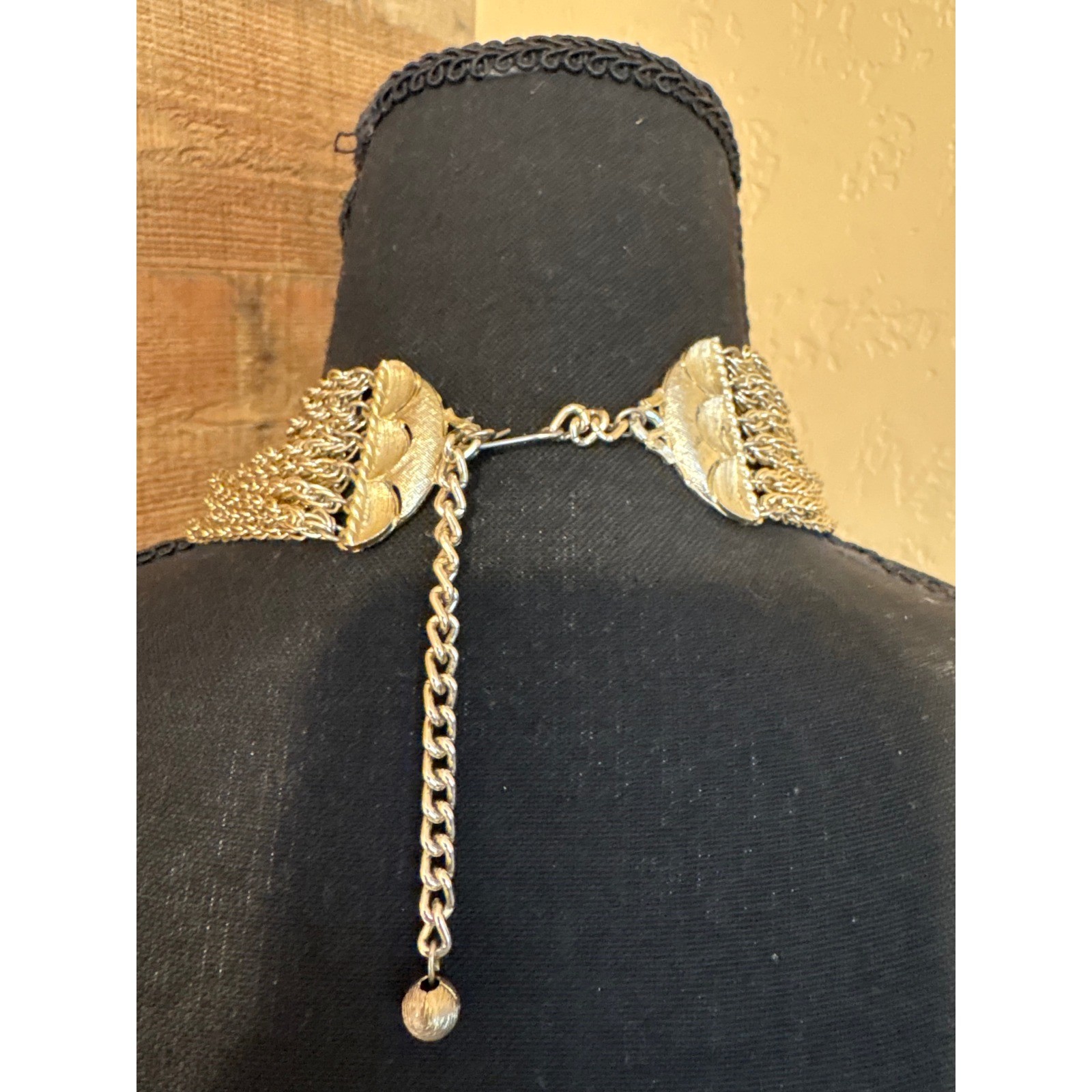 Vintage Silver Multi 6 Strand Chain Necklace Layered Statement Hook Closure J124