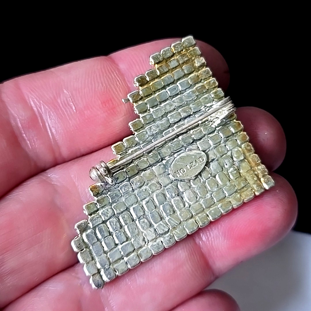 Vintage Lauren Spencer Austrian Crystals Prong Piano Pin Brooch