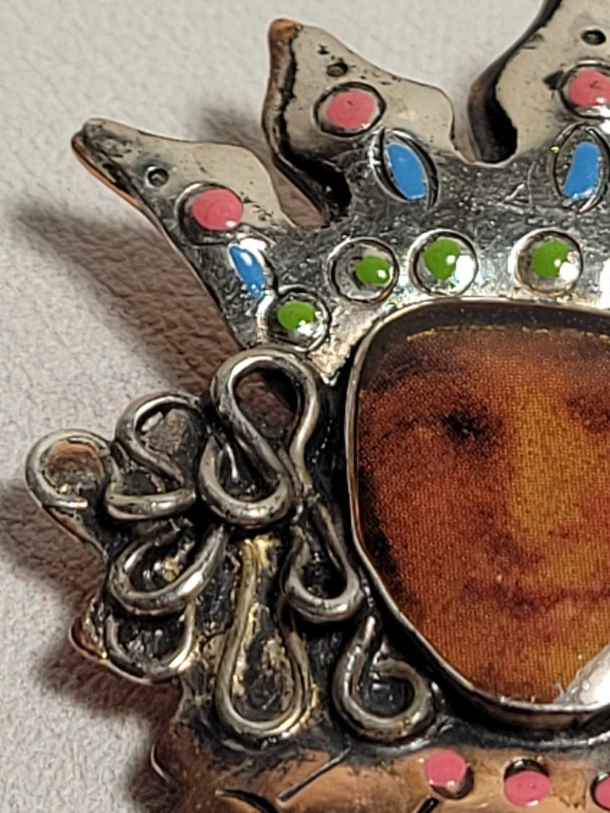 Artist M.A. Katke Mixed Metal Brooch Pin Signed Unique MA Katke Vintage AMAZING