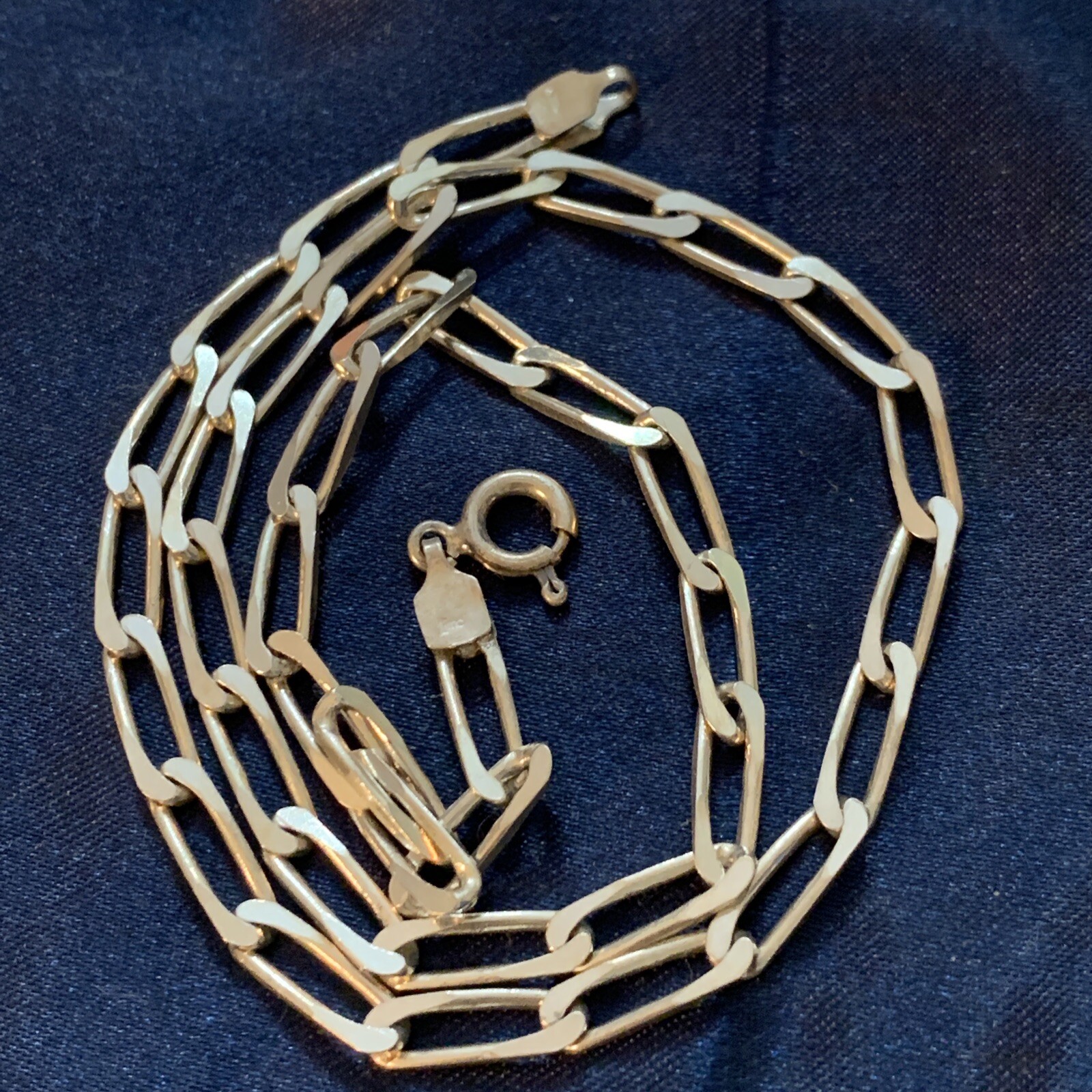 VTG 925 STERLING SILVER OVAL INTERLOCKING CHAIN LINK NECKLACE DESIGNER STYLE