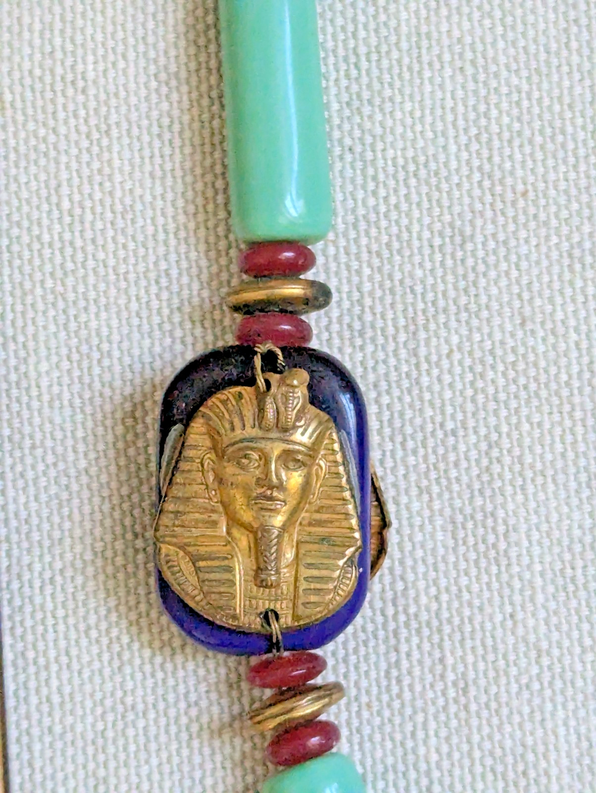 Vintage 17″ Miriam Haskell Egyptian Revival Necklace