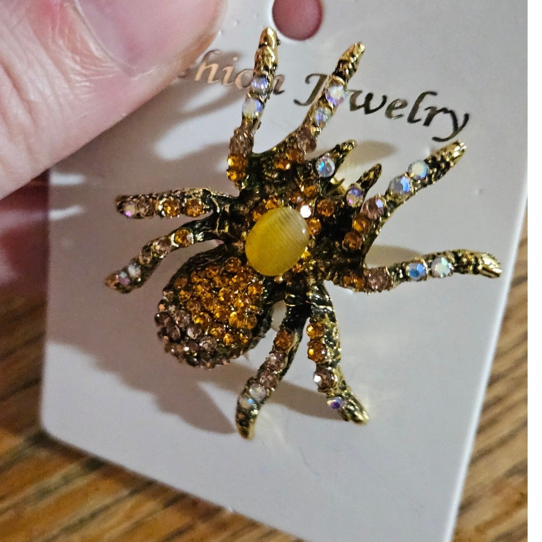 Boutique Witchy Whimsygoth Gothic Punk Grunge Retro Grannycore Spider Brooch