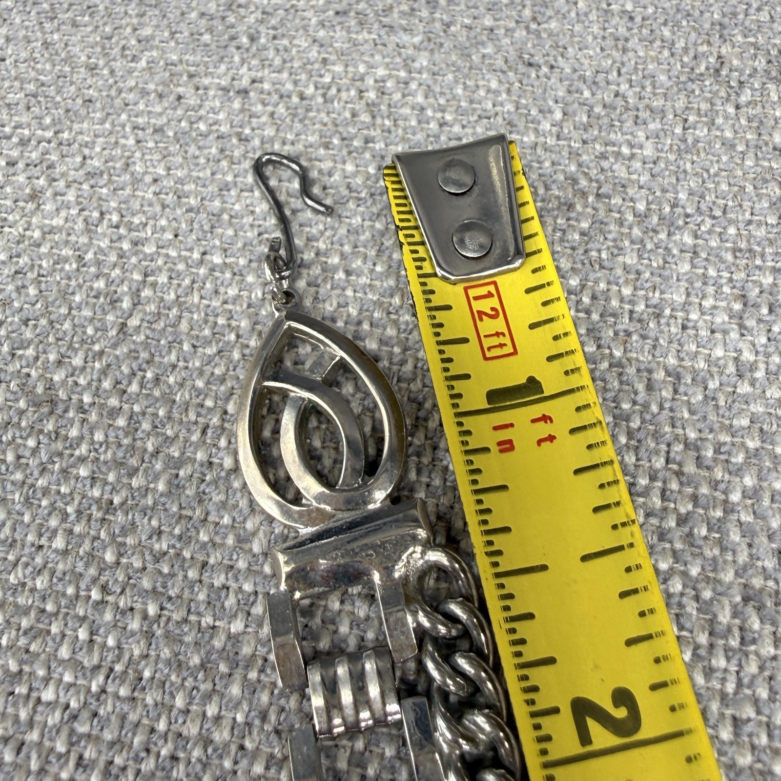 Vintage Necklace Silver Tone Chain and Panels 26 Inches Adjustable