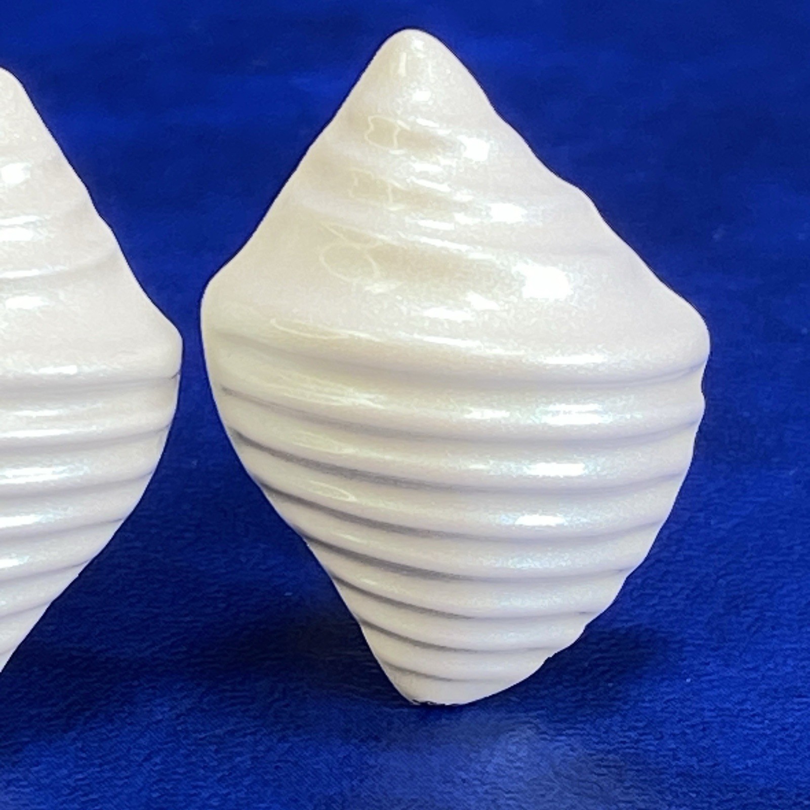 Vtg Avon Seaside Iridescent Enamel Finish on Metal Conch Shell Clip On Earrings