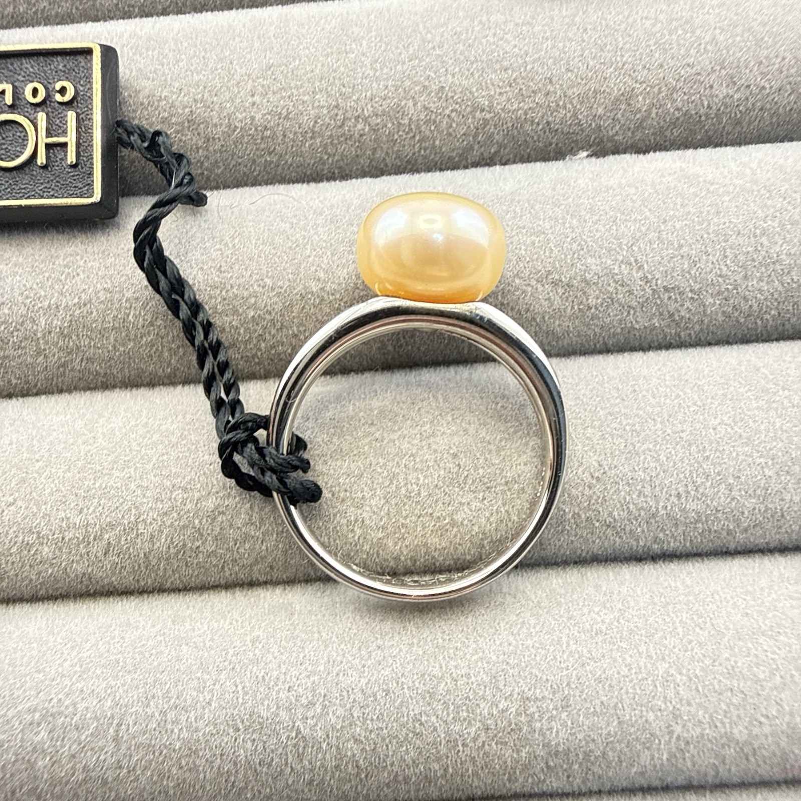 Honora Pearl Ring Sterling Silver 925 Interchangeable sz 8 Solitaire Blue Gray