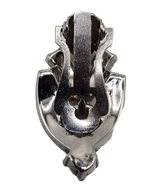 Vintage Art Deco Rhinestone Geometric Luxurious Sparkle Silver Tone Clear Vogue