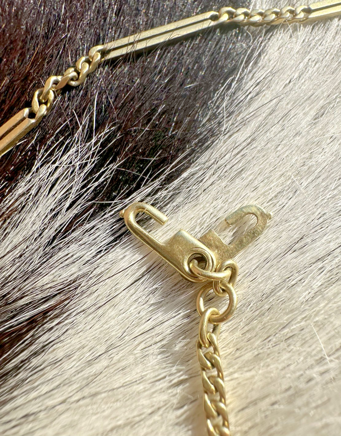 🫖 Rare 14k Yellow Gold Vintage Signed Tiffany & Co Bar Watch Chain Sister Clasp
