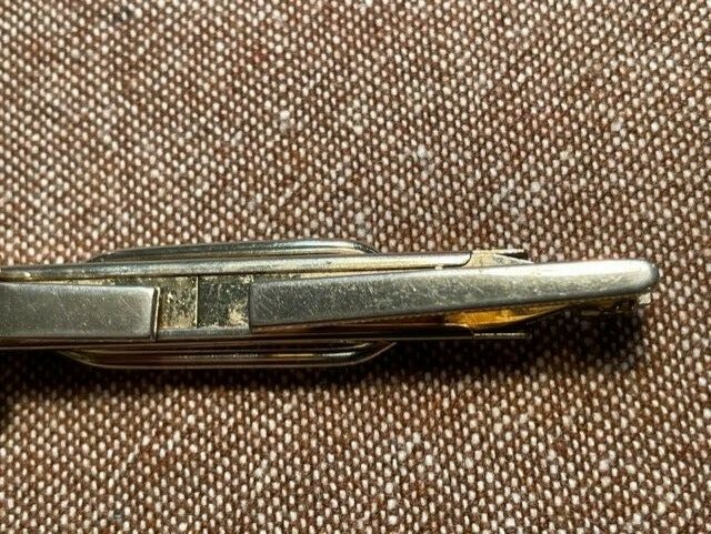 Hadley Nail & Horse Shoe Tie Clip Bar Gold Tone B4