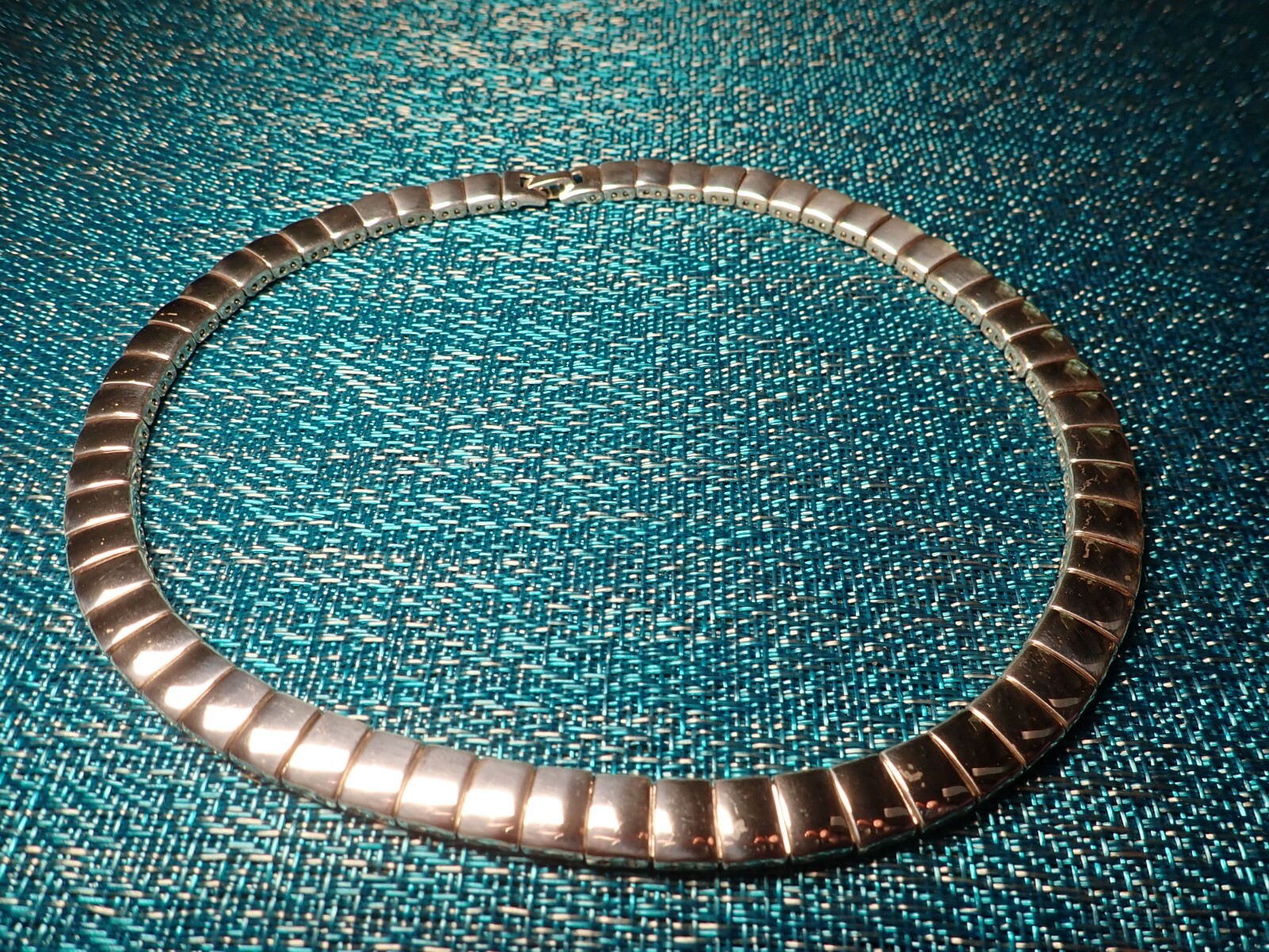 Vintage 16.5″L x 3/8″W Silver Plated/Almost Square Links (3/8″ X2/8″ ) Necklace