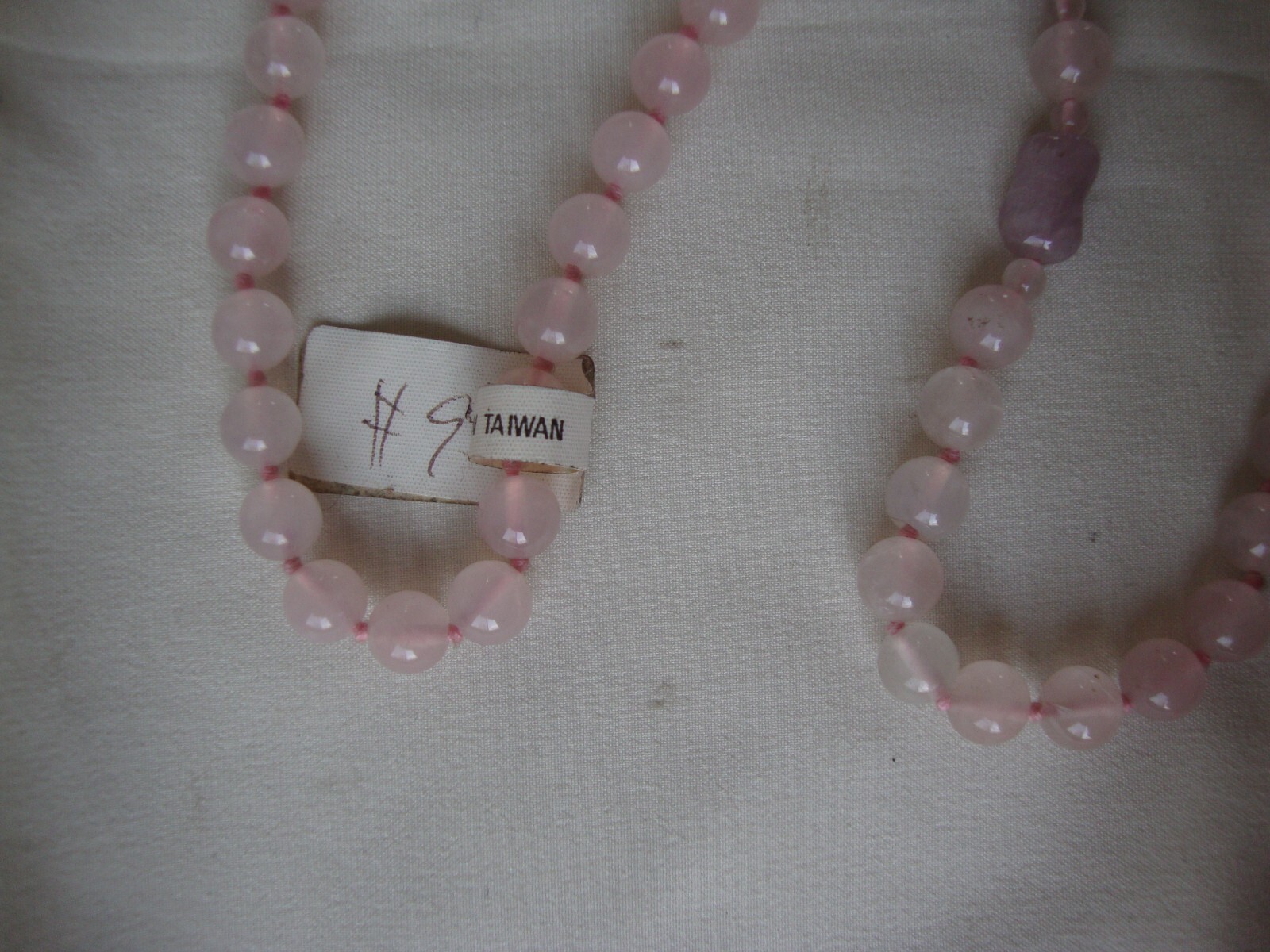 VINTAGE BEAD MEDLEY AMETHYST TUBE 4mm 8mm ROSE QUARTZ 29″ ENDLESS BEAD NECKLACE