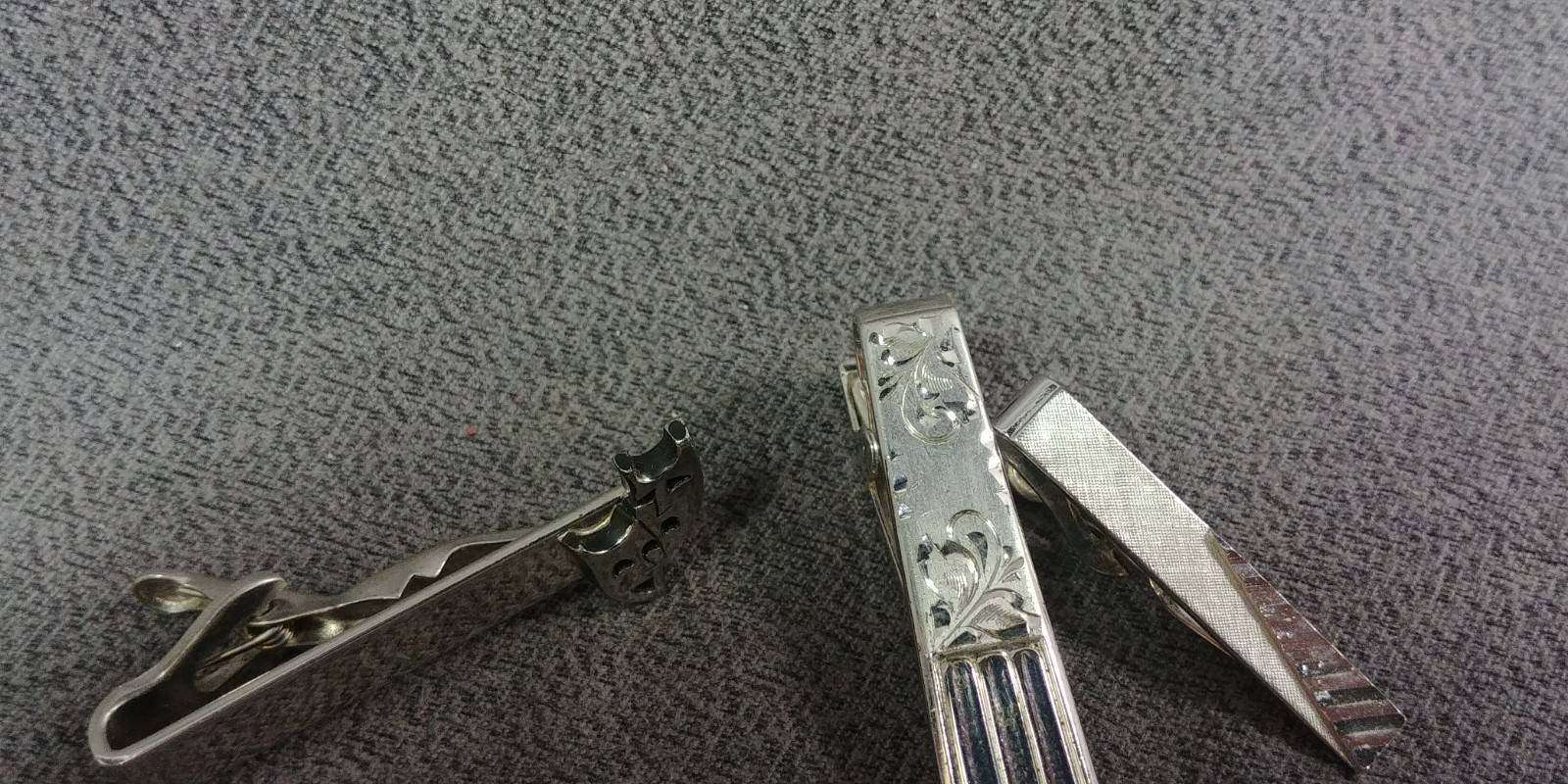 4 Tie Bar Clip Watch Chain Fob Marvel Sterling Silver Swank Comedy Tragedy Masks