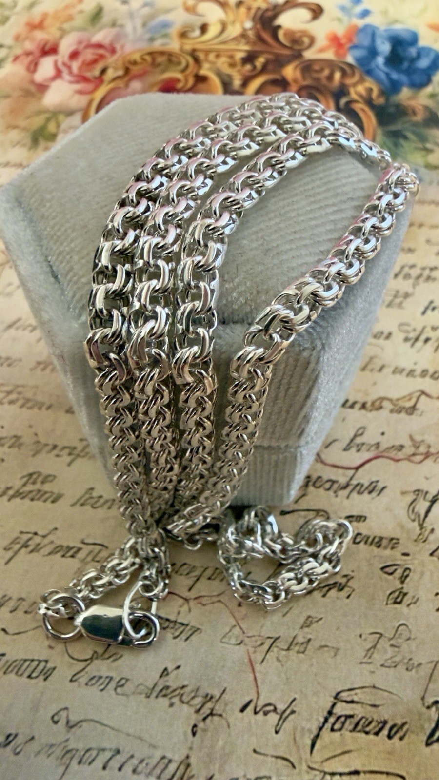 875 Sterling Silver Chain- 22.2″ – 56 cm – Vintage East European USSR Era #1936