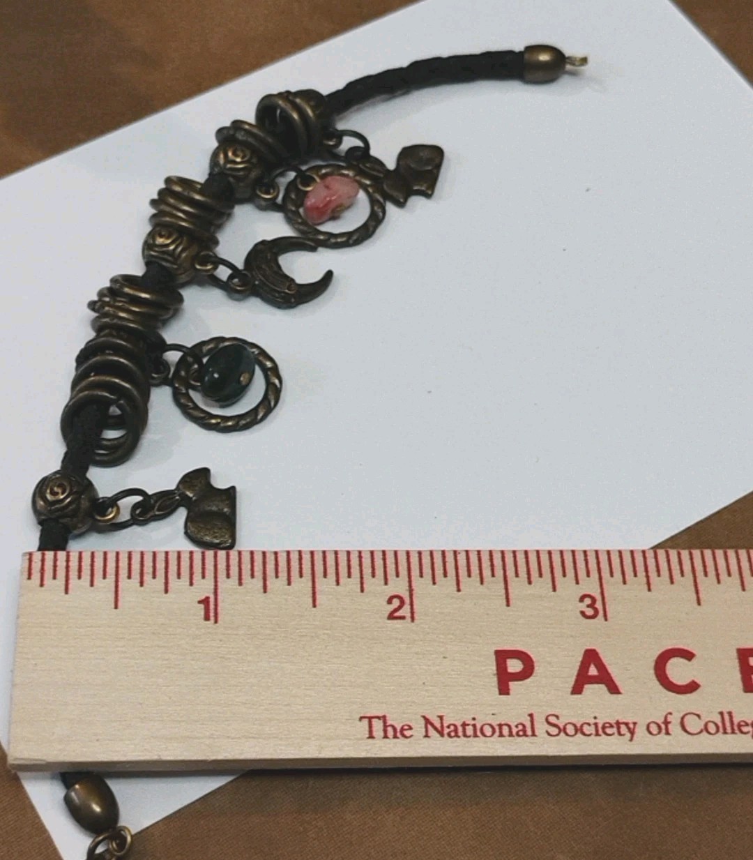 Boho Vibes! Rabbits, Real Stones, Bronzy Toned Leather Cord Charms Bracelet!