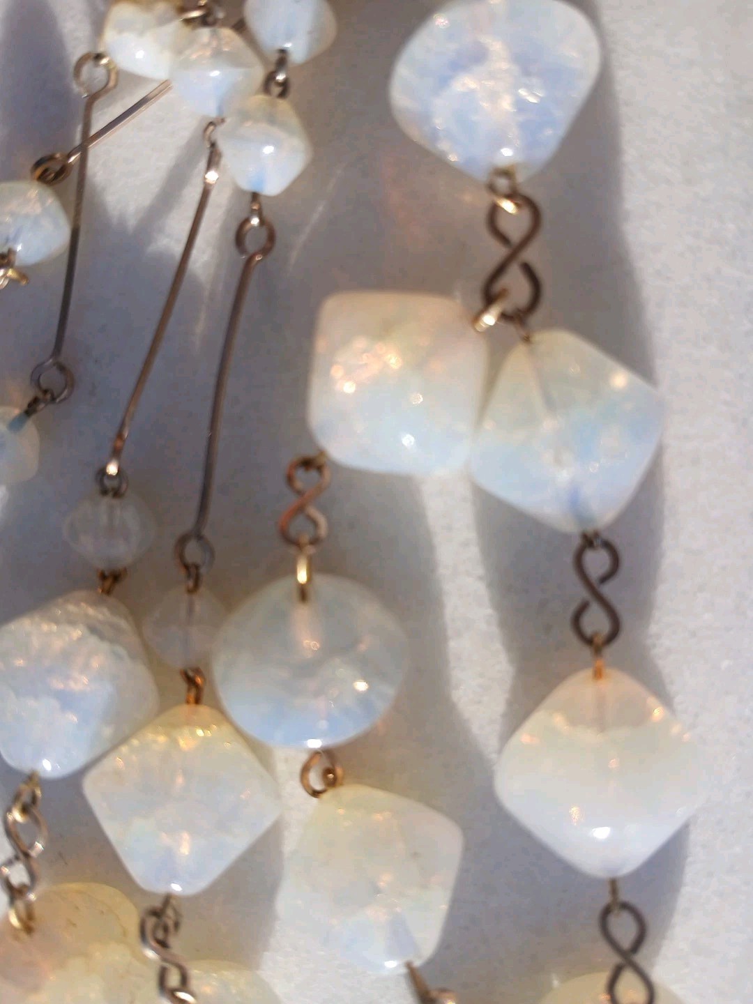 SALE! VINTAGE EGYPTIAN OPAL FOIL SCARAB ANTIQUE FOIL CRACKLE GLASS NECKLACE SET