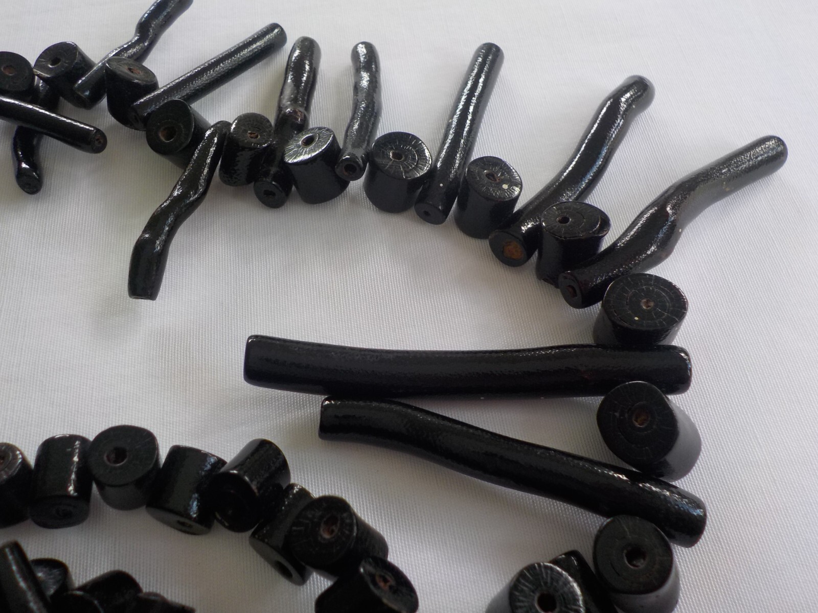 Vintage Black Coral Necklace Barrel Clasp Branch 23″ Long Weighs 44 Grams