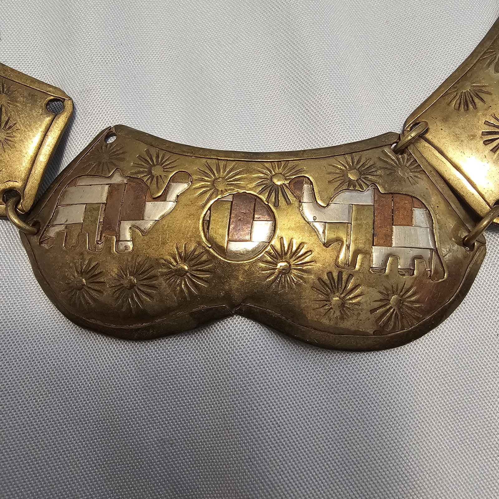 Vintage 60s-80s Bib Necklace Mixed Metals