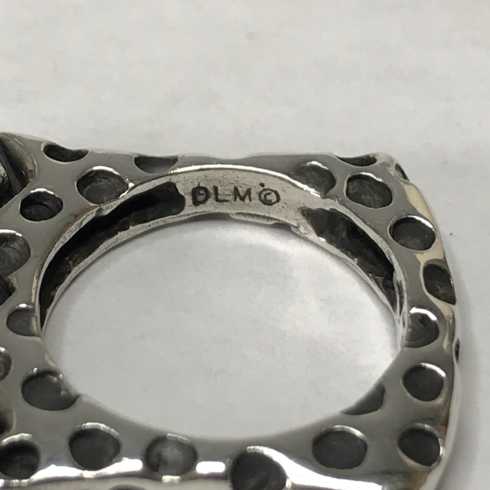 Dian Malouf Sterling Silver Zig Zag Dots Flat Ring Size 7.5 11.05g