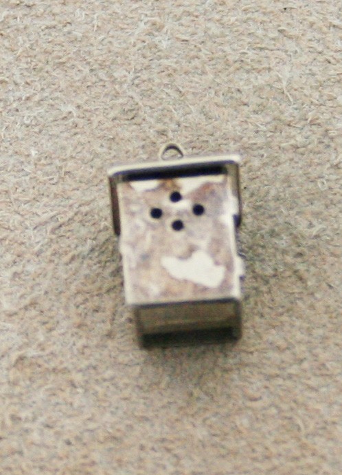VINTAGE STERLING SILVER CHARM – Outhouse with Opening Door and Person Inside