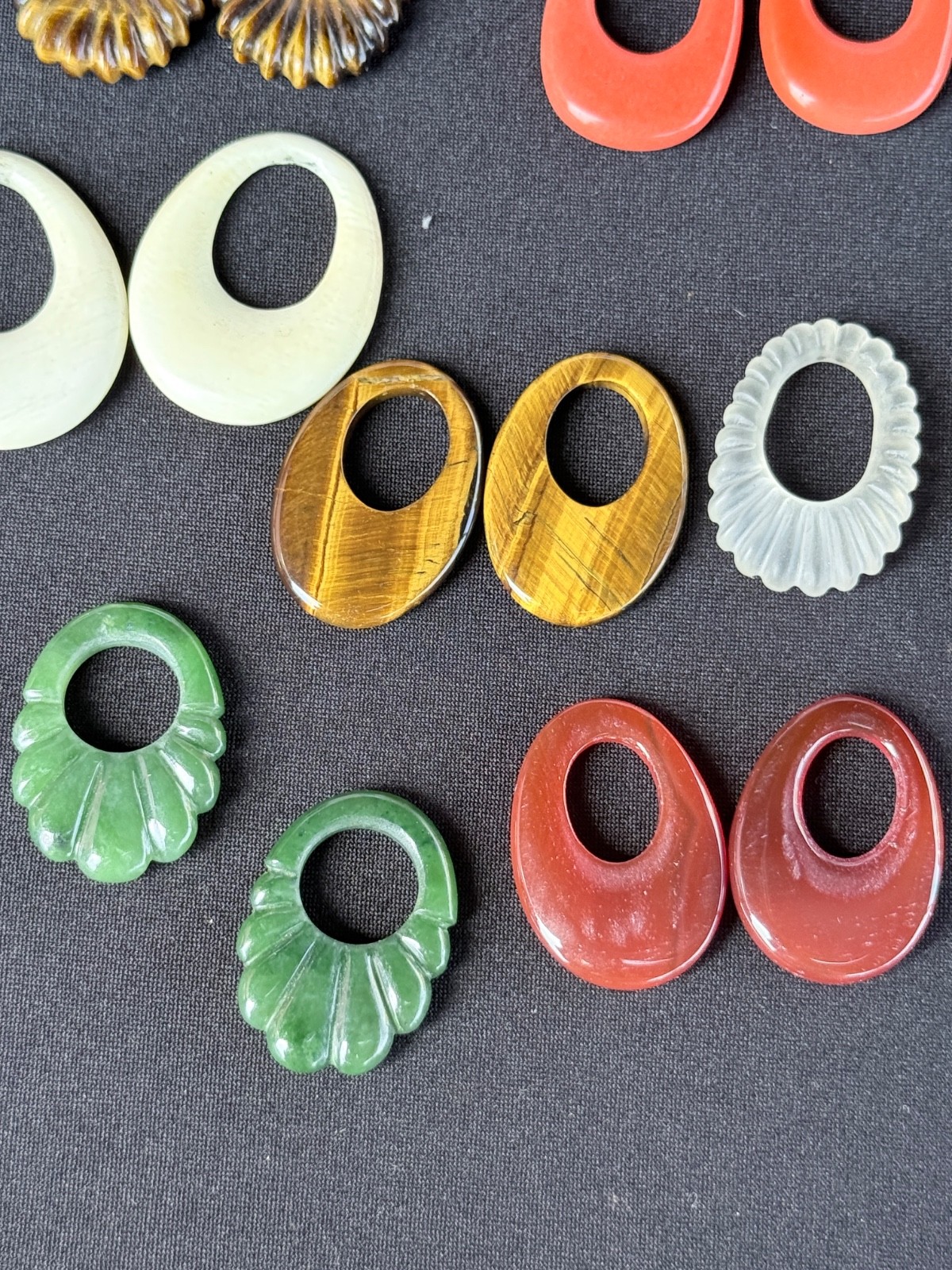 Vintage Lot Door Knocker Interchangeable Gemstone Earrings