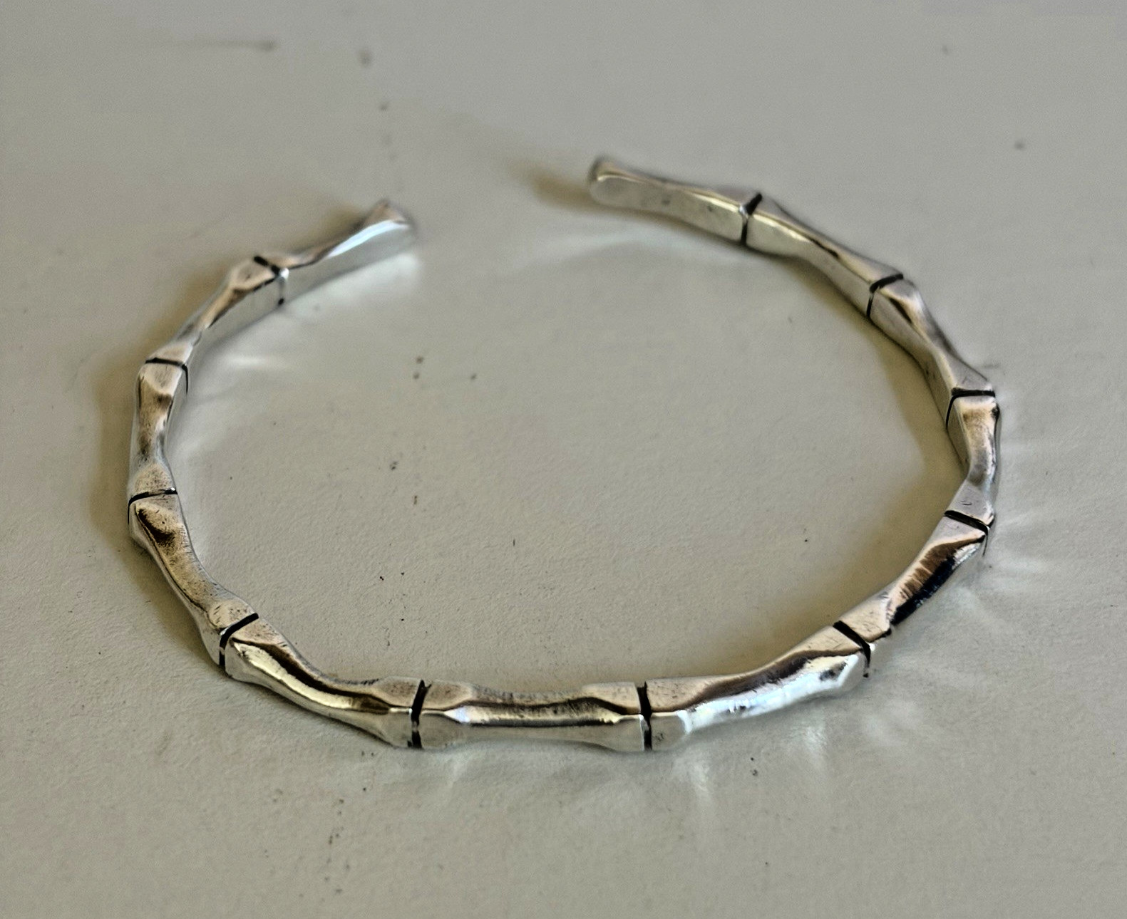 VINTAGE STERLING SILVER BAMBOO STYLE BRACELET