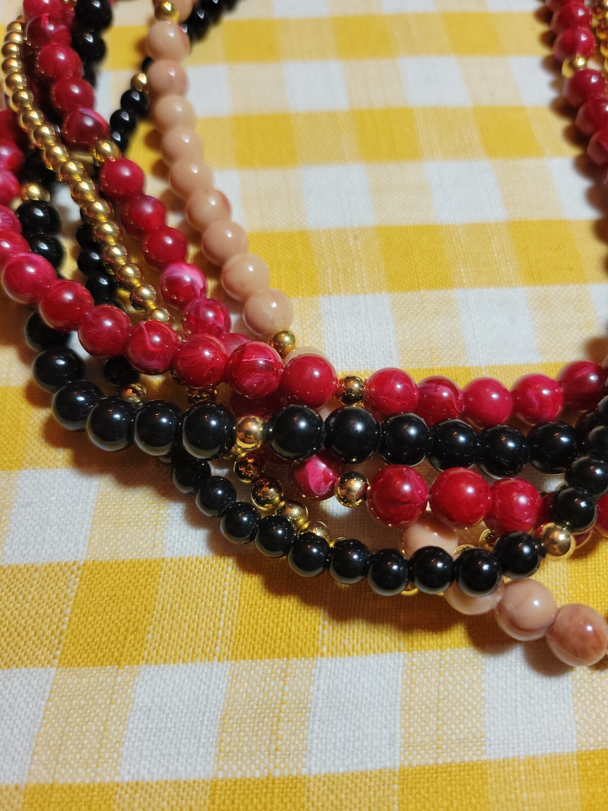 Vintage Gay Boyer Multi Strand Bead Costume Necklace