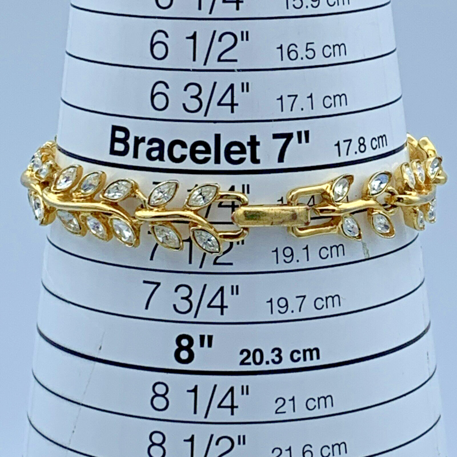 Monet 7.25 in Gold Tone Crystal Leaf Bracelet B3-27