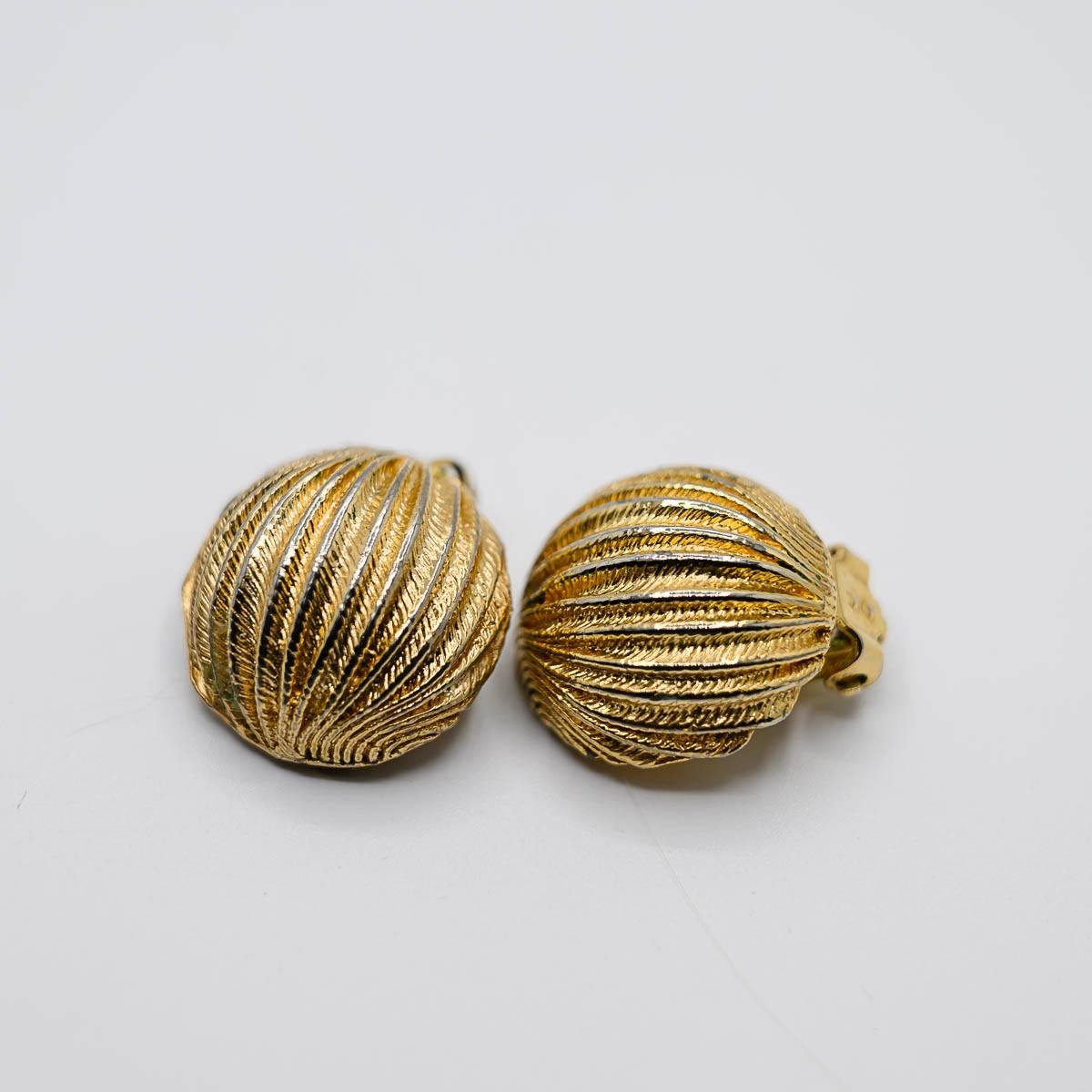Earrings LOT 4 Gold Tone signed Bergere Trifari Gay Boyer Clip-on