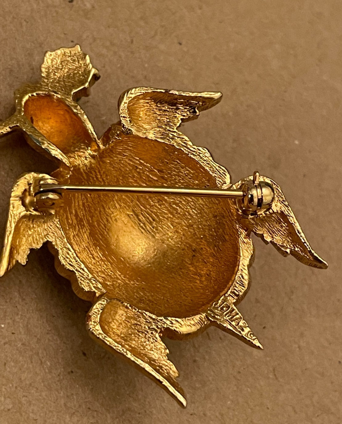 Vintage Jomaz Green Enamel Figural Turtle Brooch, Excellent Condition, signed