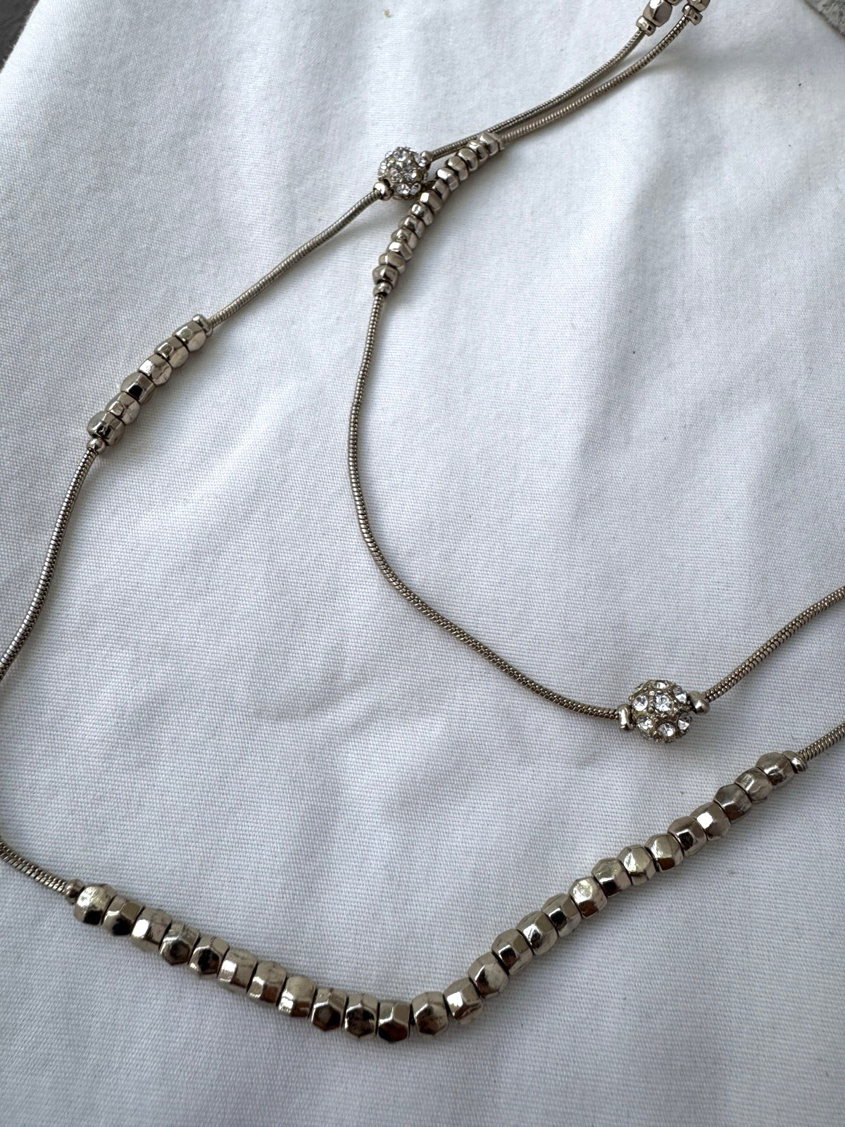 Vintage Designer 1990s 2000s y2k Bling Modernist *2 Necklaces STACK* Lot Unique