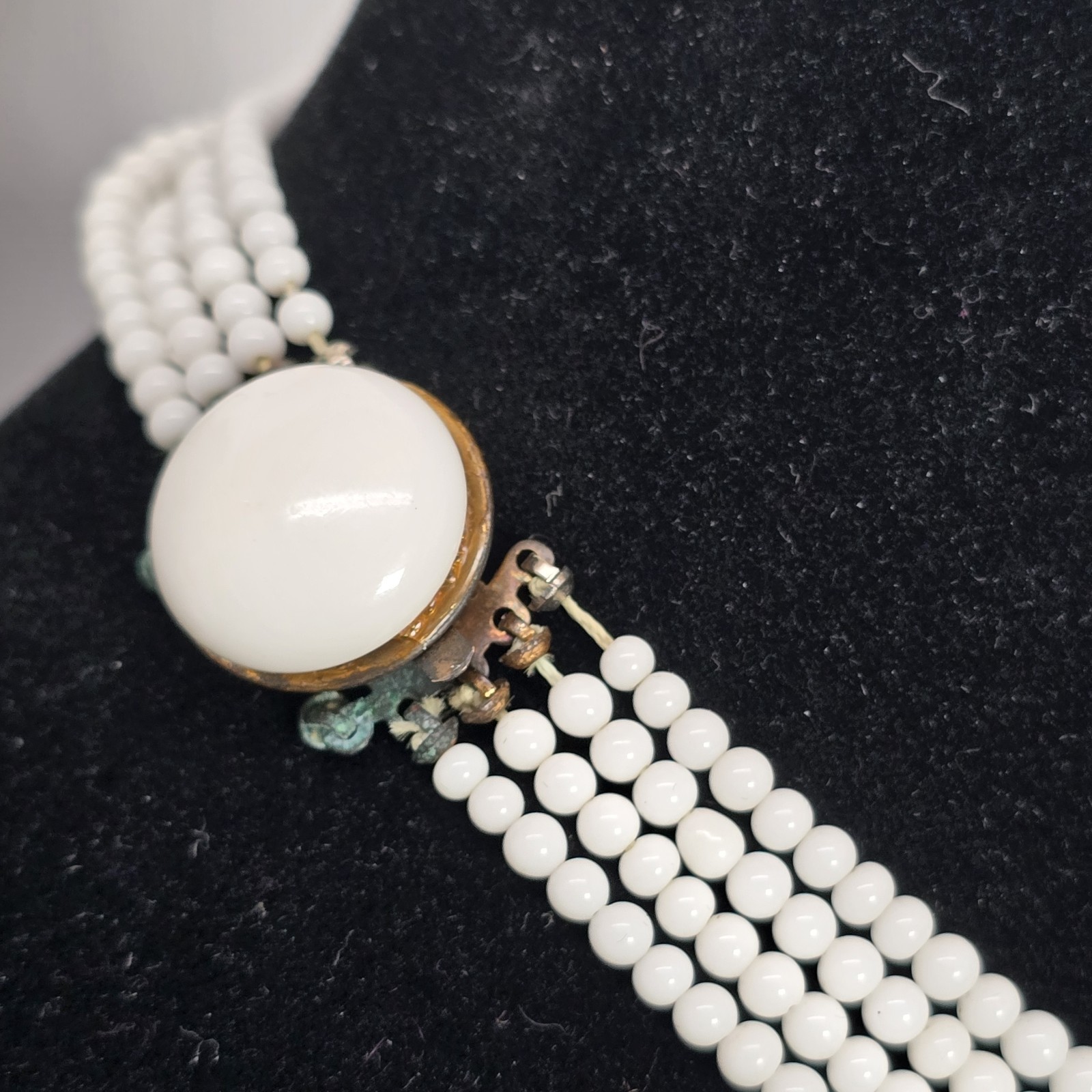 Vintage, Milk Glass And Multi Strand Necklaces, (Lot Of 3) Victorian Granicor