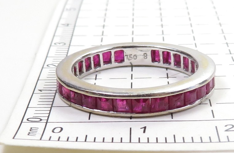 Antique Art Deco 1920’s Ruby Eternity Wedding Band Size 6.25 UK-M EGL USA 2.08CT