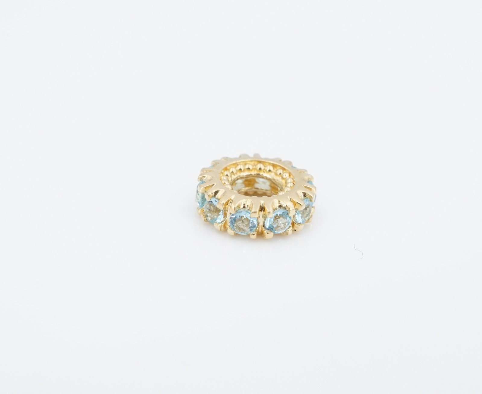 Storywheel 14k Blue Topaz Slide Charm Yellow Gold 8.5mm Nancy Brown CHS2289