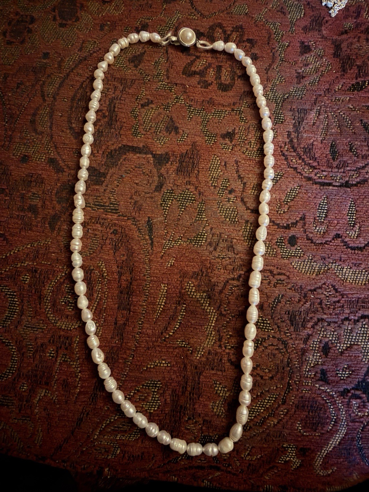 Vintage Freshwater Baroque Pearl Necklace Approximately 22 Inches Long.