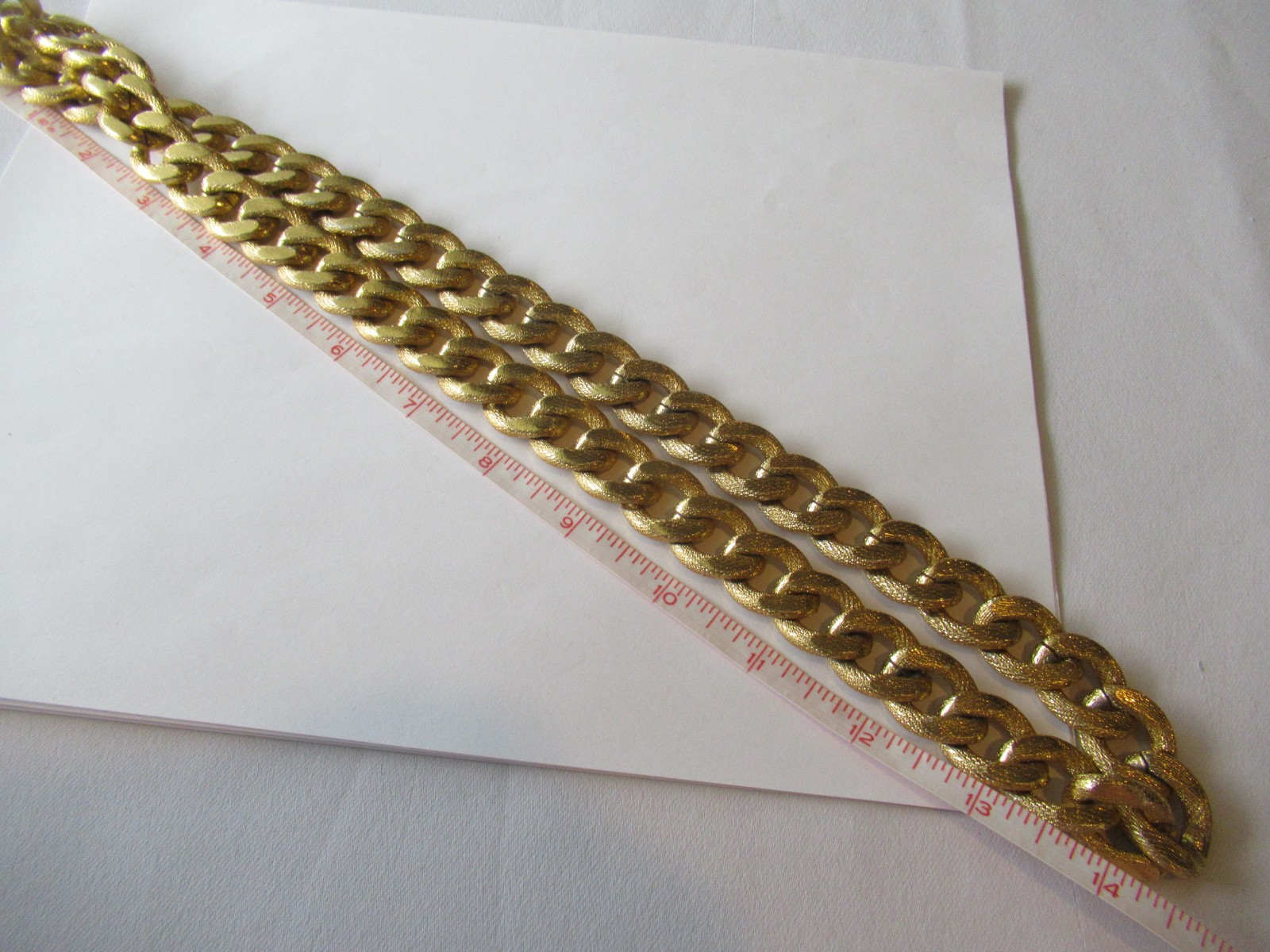 Vintage Aluminum gold plate chunky Chain Necklace