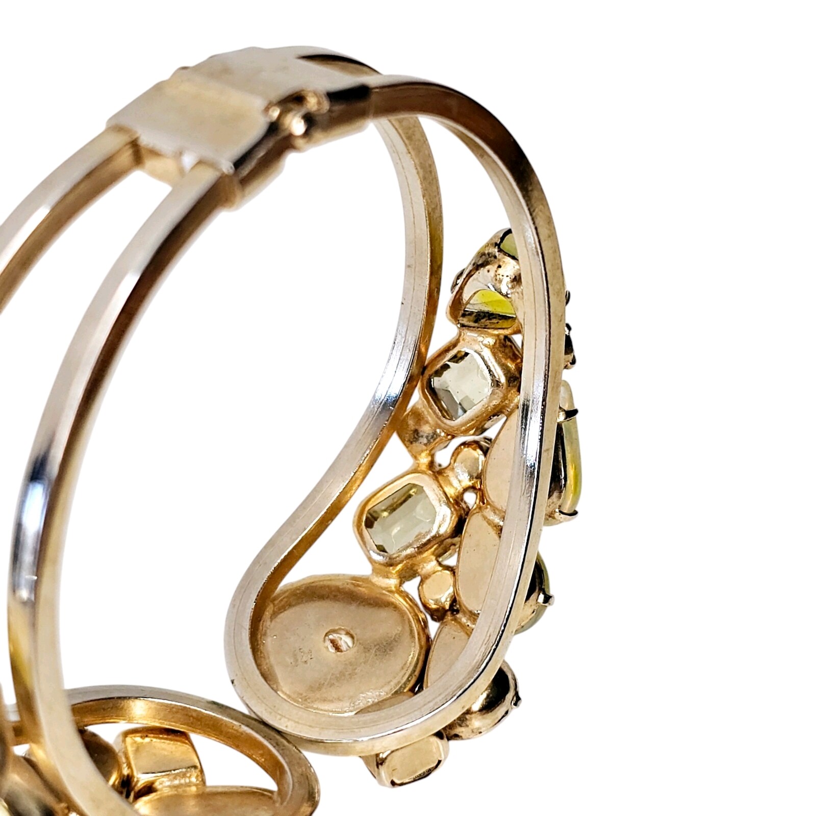 Vintage Juliana DeLizza & Elster Pearls Opalescent Rhinestone Clamper Bracelet