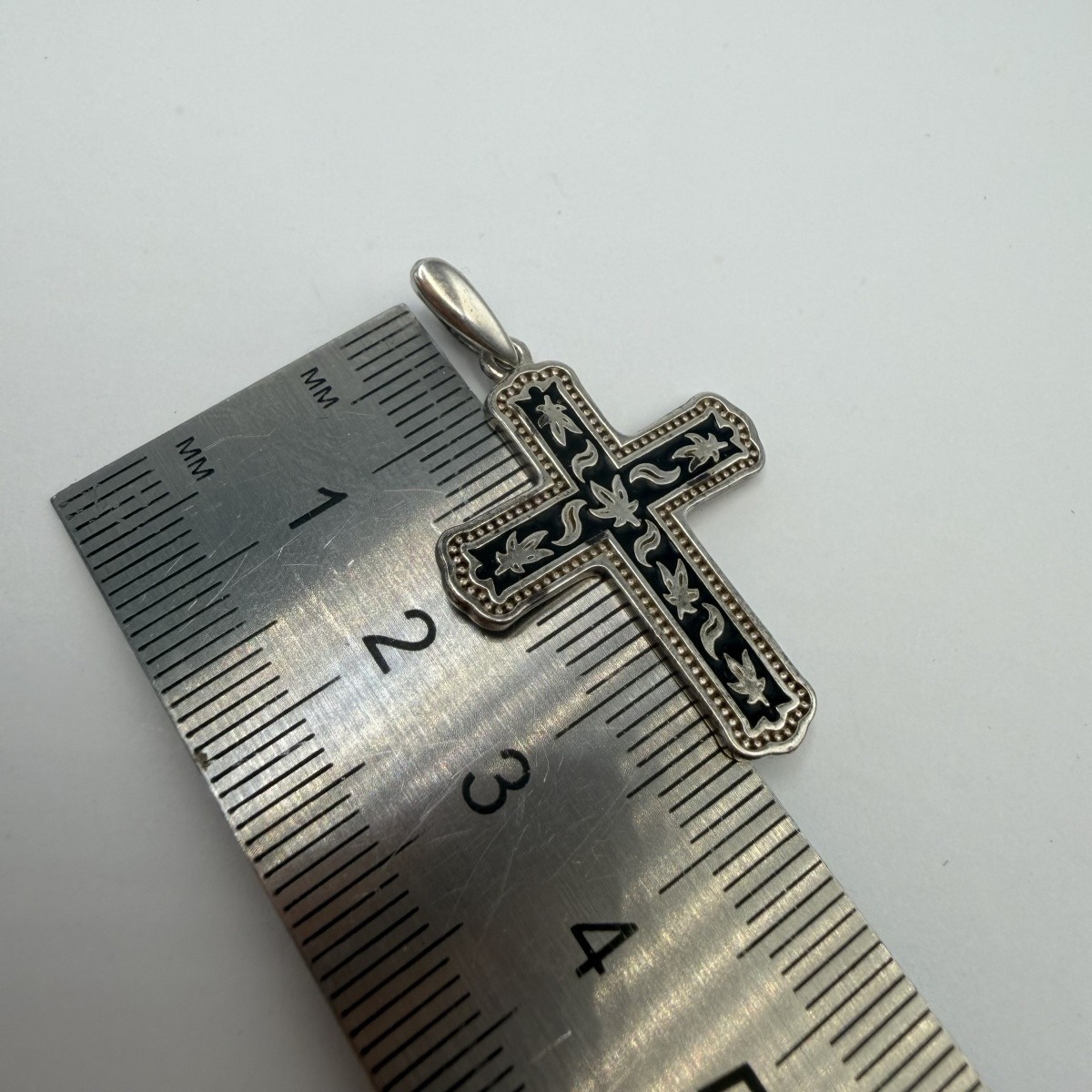 Vintage Pendant Icon Cross Enamel Sterling Silver 925 Jewelry Stamped Beautiful