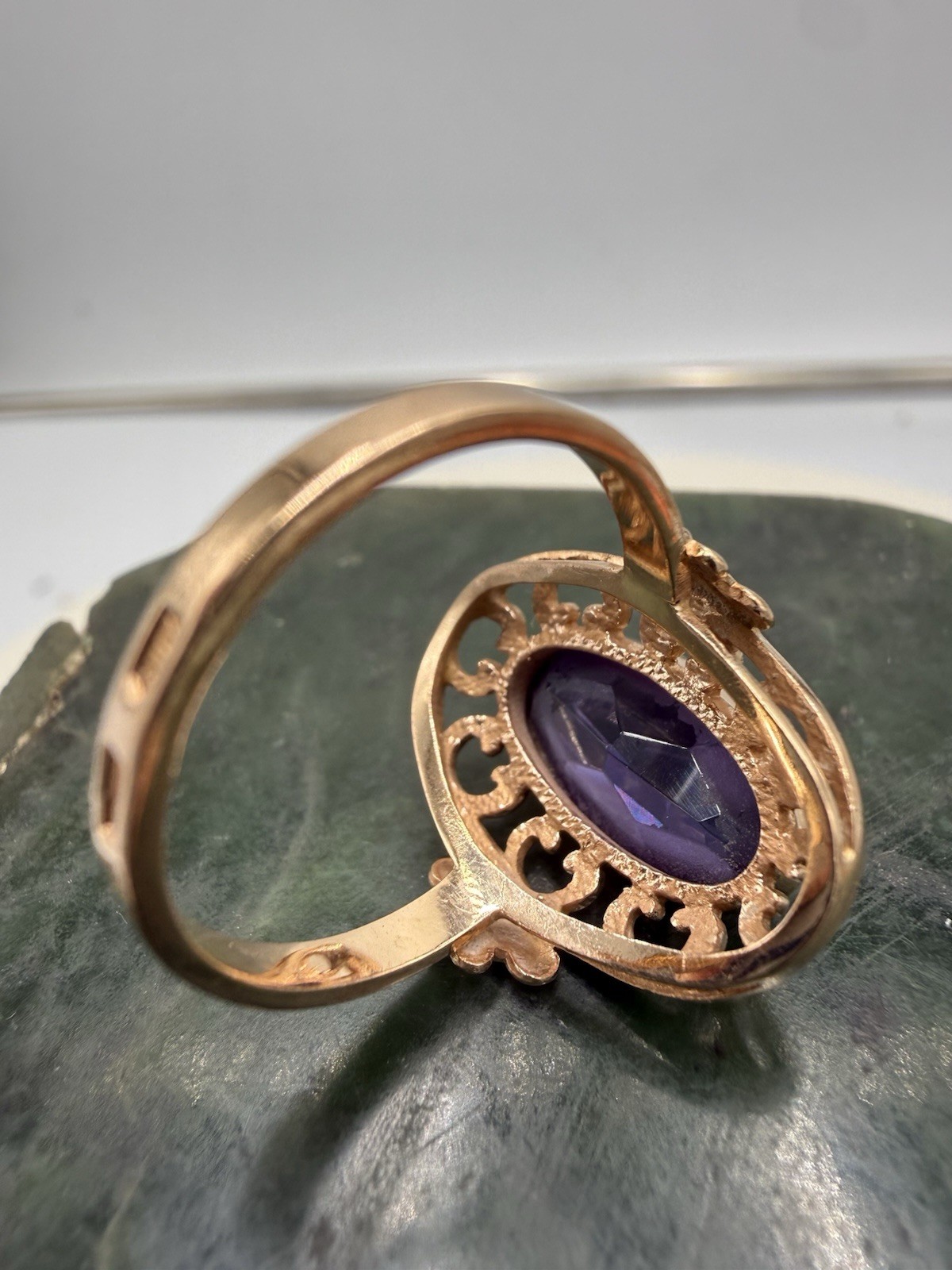 Vintage Soviet Solid Rose Gold Ring 14 K 583 Size 8.5