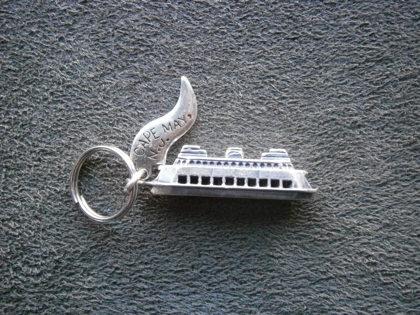 Cape May NJ Cruise Ship Ferry Vintage Sterling Silver Bracelet Charm Pendant 4g