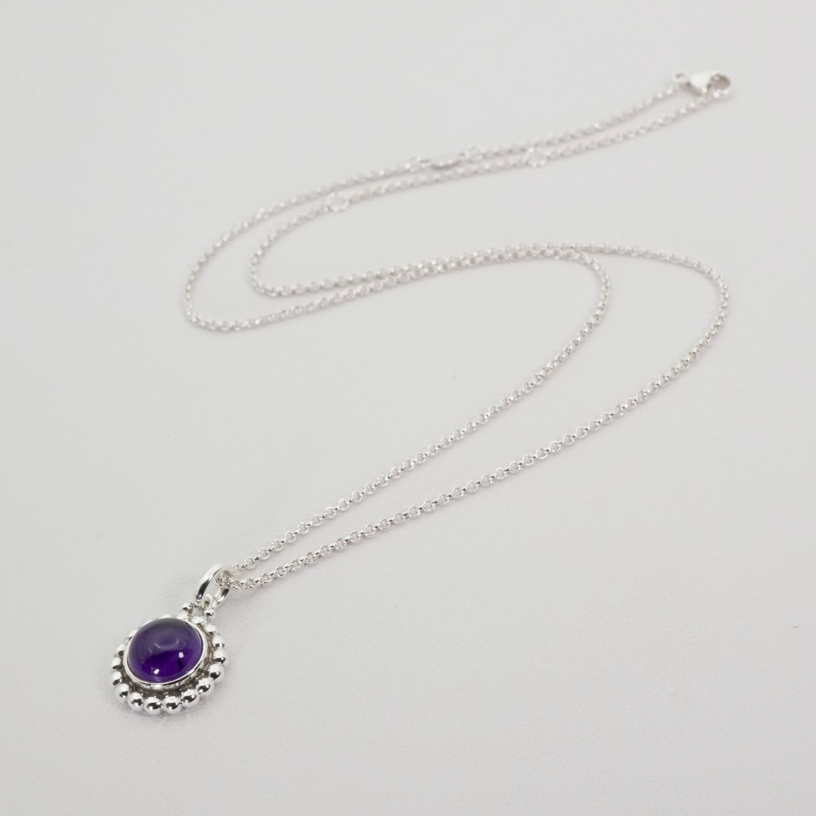 Georg Jensen No.9A Necklace Silver 925 Amethyst Purple Pendant Vintage Denmark