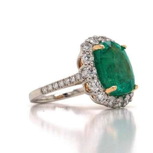 Natural Emerald 4.50 Ct Art Deco Antique Vintage Engagement Ring 925 Silver