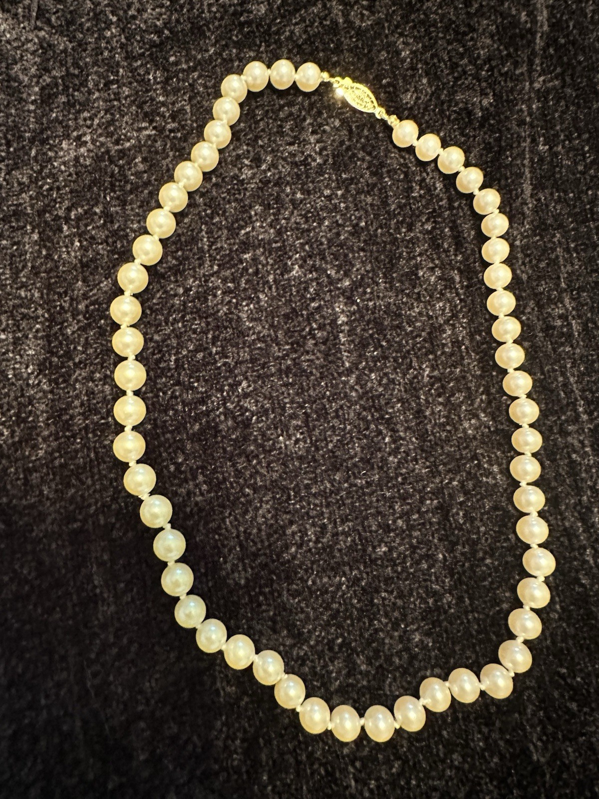 Ivory Faux Pearl Stranded Necklace With Gold Tone Clasp